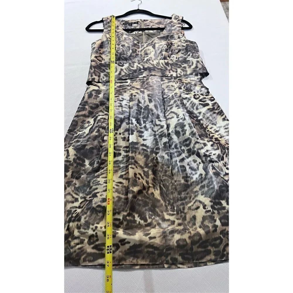 Lafayette 148 NEW YORK  V Neck Leopard PRINT Belted Dress SZ 4 - Picture 8 of 11
